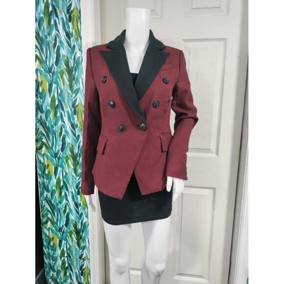 NWT Walter Baker Long Sleeve Equestrian Phelps Jacket Red Preppy Goth  S - Picture 4 of 16